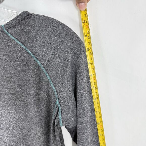 RBX Long Sleeve Shirt Performance Active Top Size M Gray Teal Trim - Picture 16 of 16